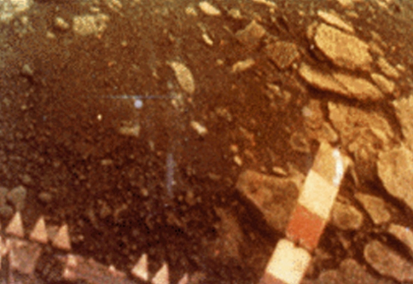 Color image data sent from the surface of Venus by the Soviet Venera-13 lander (Credit: NASA history office)